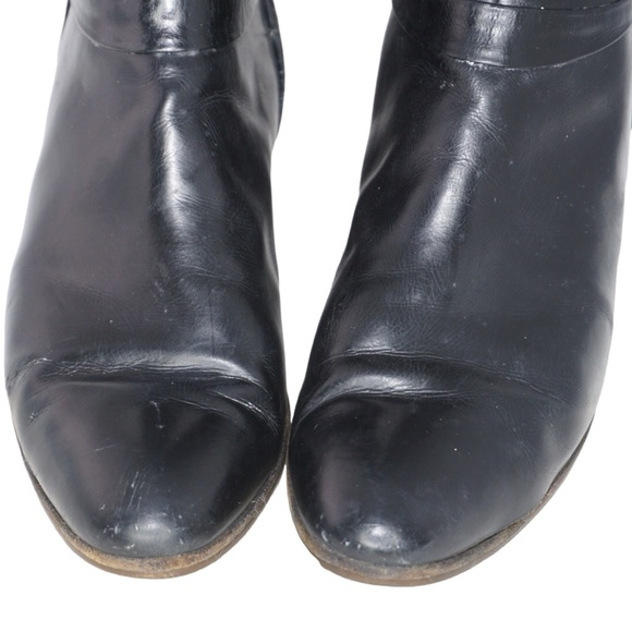 Salvatore Ferragamo Vintage Tall Black Leather Riding Boots, Size 9 - Picture 7 of 15